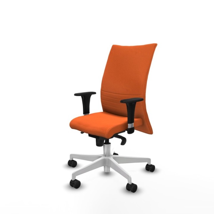 Albacete confidente XL sincro bali naranja brazos 1D cromados base blanca ruedas 65 mm nailon