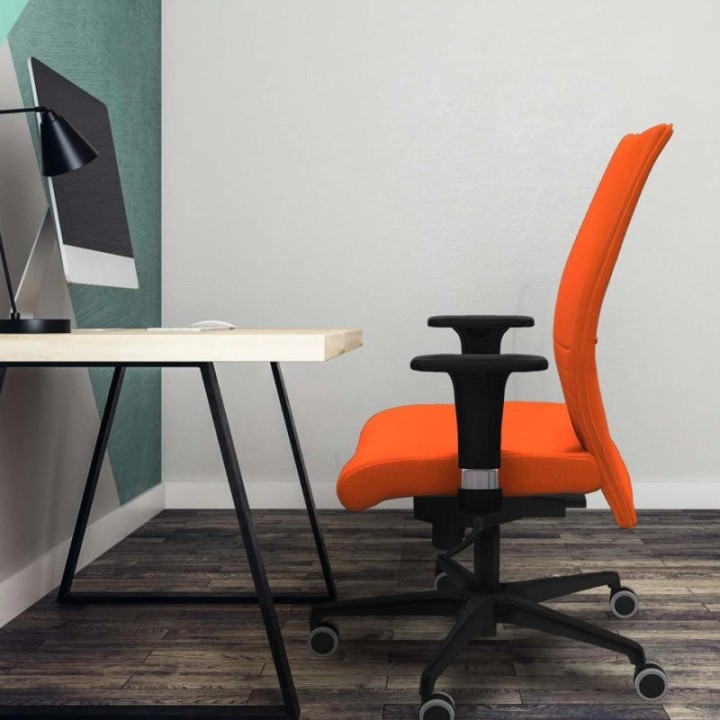 Albacete confidente XL sincro bali naranja brazos 1D cromados base nailon ruedas 65mm engomadas