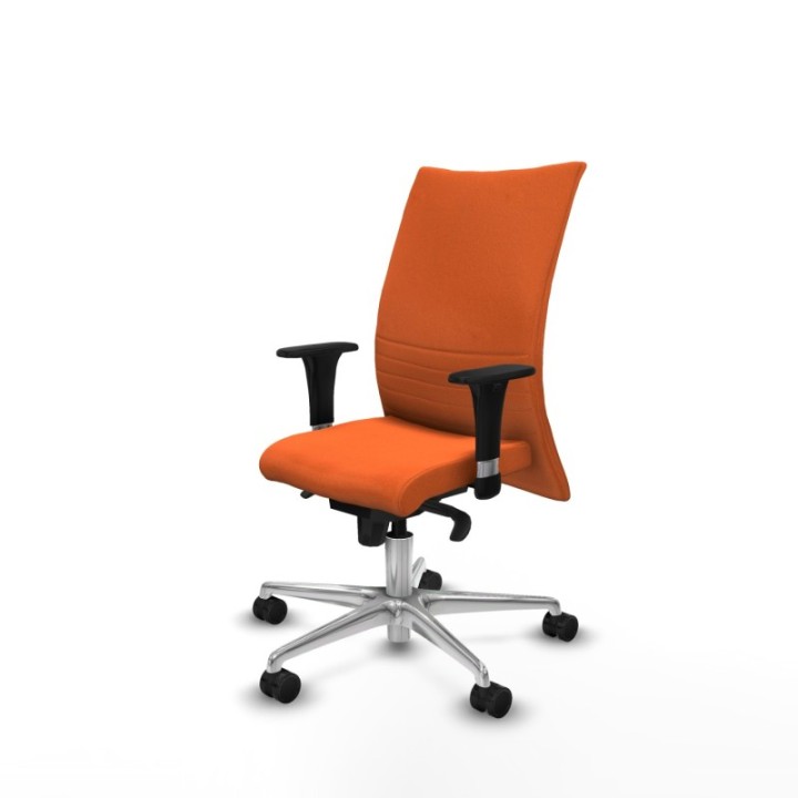 Albacete confidente XL sincro bali naranja brazos 1D cromados base aluminio ruedas 65 mm nailon