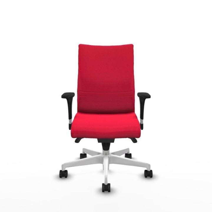 Albacete confidente XL sincro bali rojo brazos 1D cromados base blanca ruedas 65 mm nailon