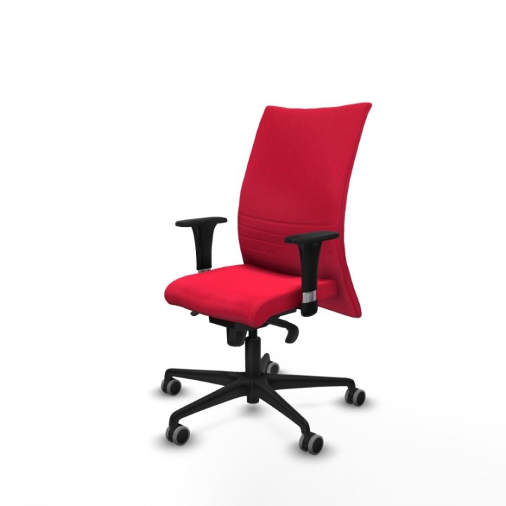 Albacete confidente XL sincro bali rojo brazos 1D cromados base nailon ruedas 65mm engomadas