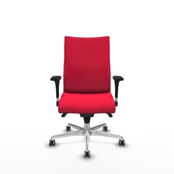 Albacete confidente XL sincro bali rojo brazos 1D cromados base aluminio ruedas 65mm engomadas