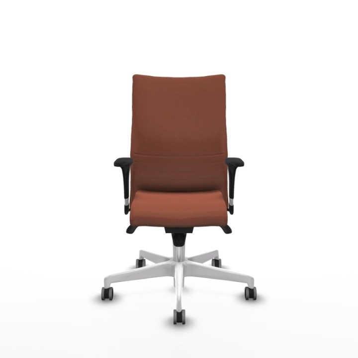 Albacete confidente XL sincro bali marrón brazos 1D cromados base blanca ruedas 65mm engomadas