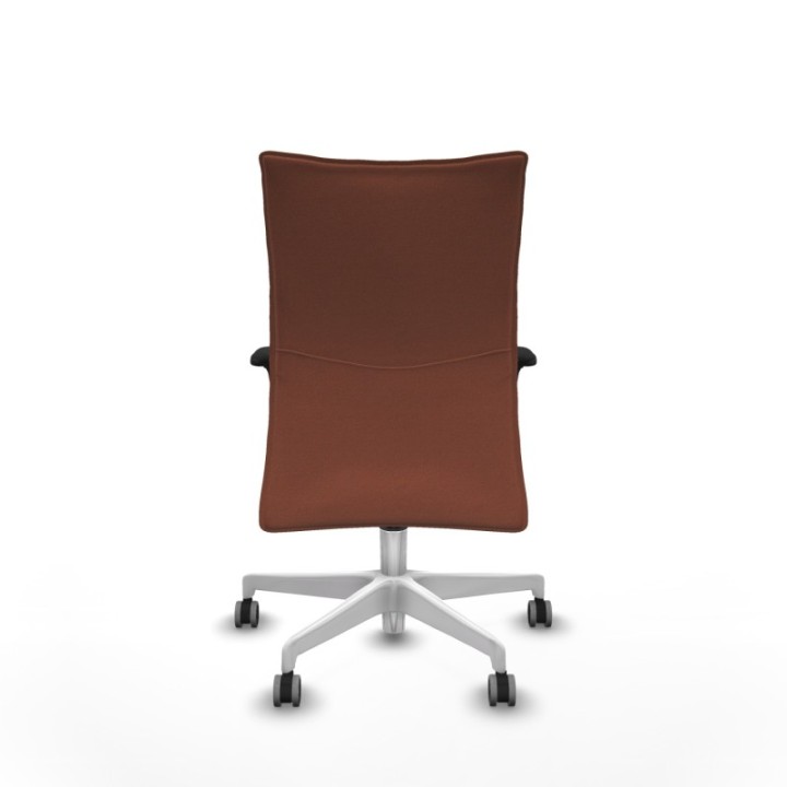 Albacete confidente XL sincro bali marrón brazos 1D cromados base blanca ruedas 65mm engomadas