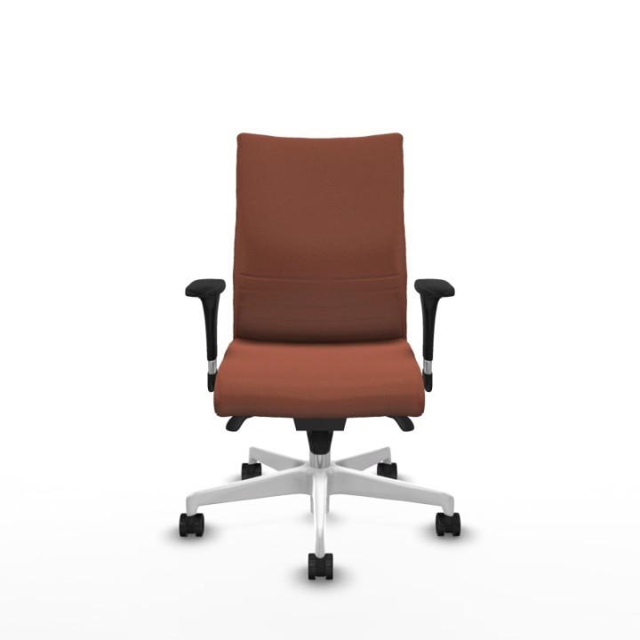 Albacete confidente XL sincro bali marrón brazos 1D cromados base blanca ruedas 65 mm nailon