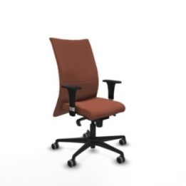 Albacete confidente XL sincro bali marrón brazos 1D cromados base nailon ruedas 65mm engomadas