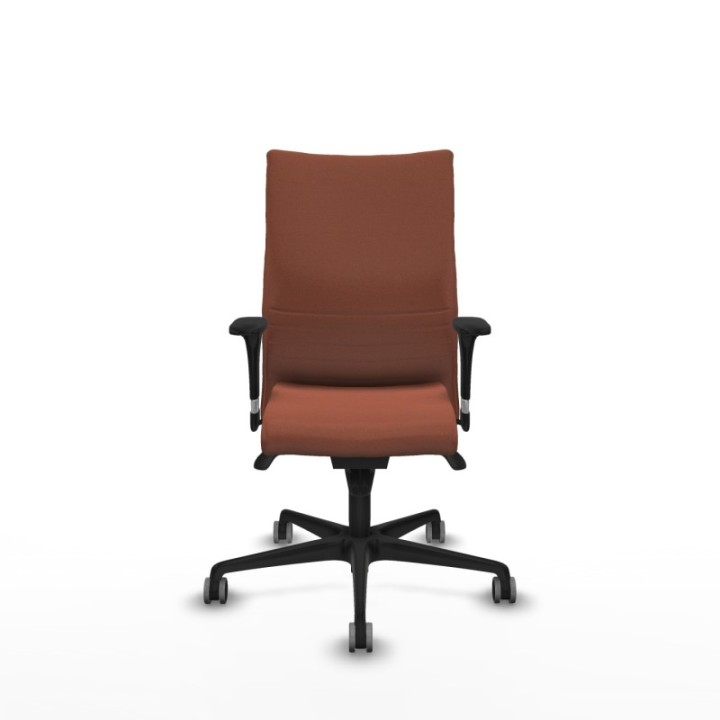 Albacete confidente XL sincro bali marrón brazos 1D cromados base nailon ruedas 65mm engomadas