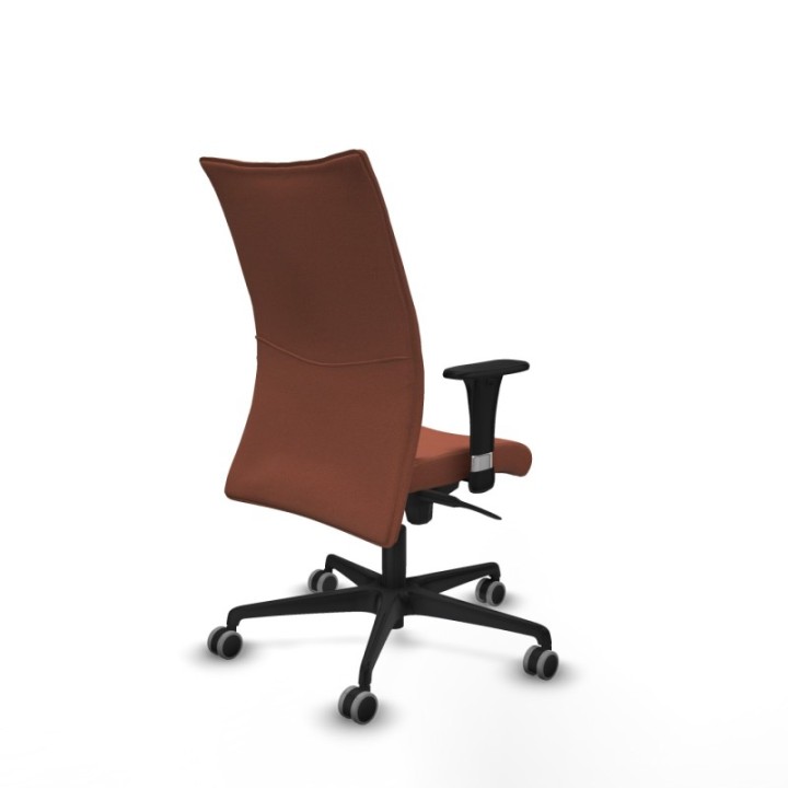 Albacete confidente XL sincro bali marrón brazos 1D cromados base nailon ruedas 65mm engomadas