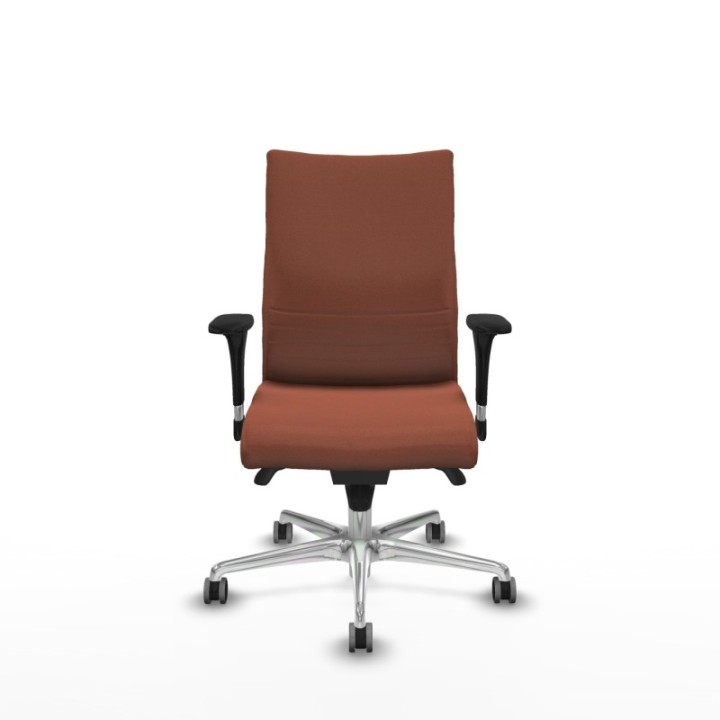 Albacete confidente XL sincro bali marrón brazos 1D cromados base aluminio ruedas 65mm engomadas