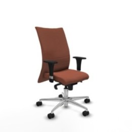 Albacete confidente XL sincro bali marrón brazos 1D cromados base aluminio ruedas 65 mm nailon