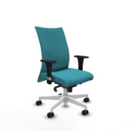 Albacete confidente XL sincro bali turquesa brazos 1D cromados base blanca ruedas 65 mm nailon