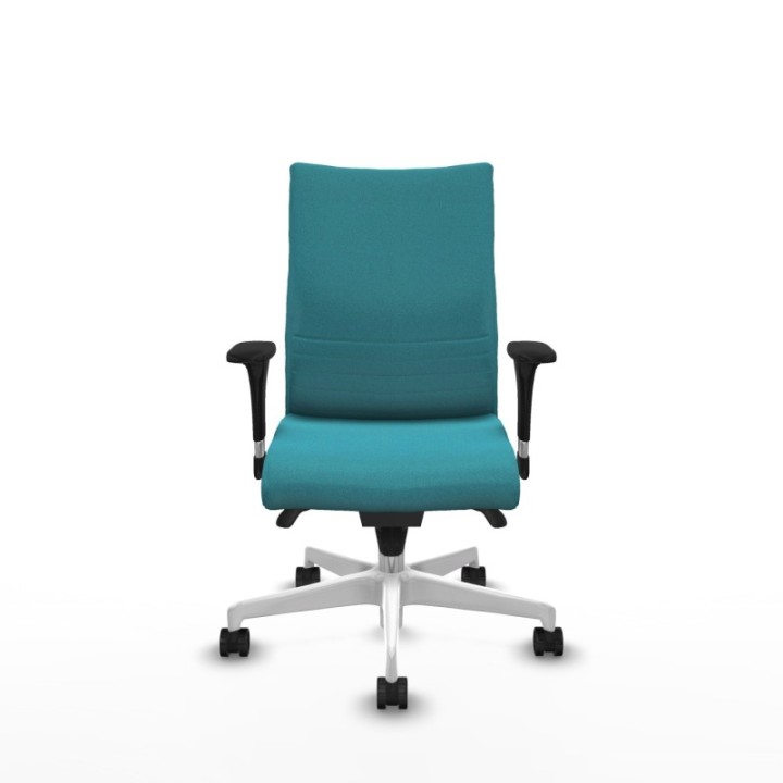 Albacete confidente XL sincro bali turquesa brazos 1D cromados base blanca ruedas 65 mm nailon