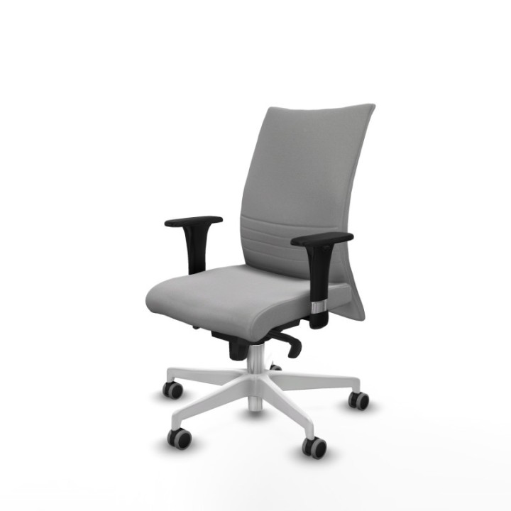 Albacete confidente XL sincro bali gris claro brazos 1D cromados base blanca ruedas 65mm engomadas