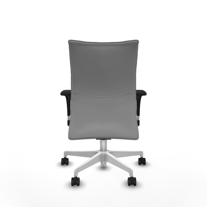 Albacete confidente XL sincro bali gris claro brazos 1D cromados base blanca ruedas 65 mm nailon