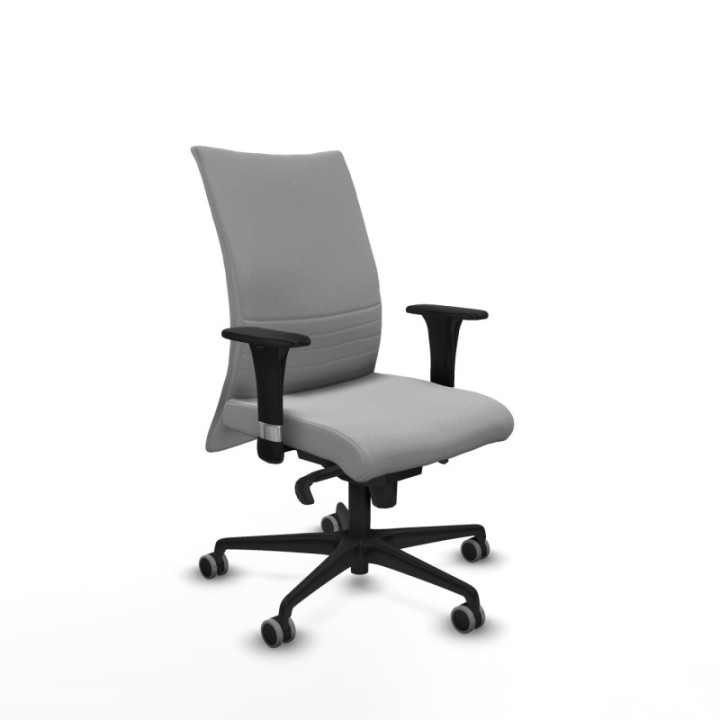 Albacete confidente XL sincro bali gris claro brazos 1D cromados base nailon ruedas 65mm engomadas