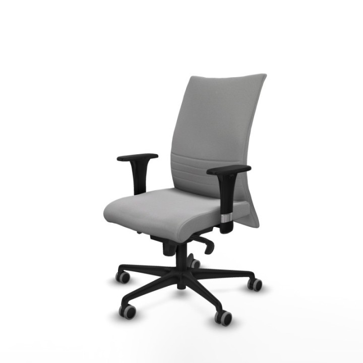 Albacete confidente XL sincro bali gris claro brazos 1D cromados base nailon ruedas 65mm engomadas