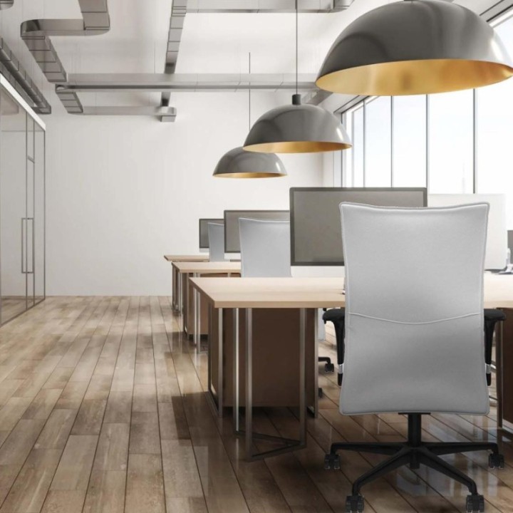 Albacete confidente XL sincro bali gris claro brazos 1D cromados base nailon ruedas 65 mm nailon