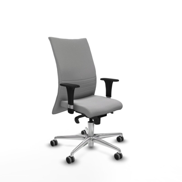 Albacete confidente XL sincro bali gris claro brazos 1D cromados base aluminio ruedas 65mm engomadas