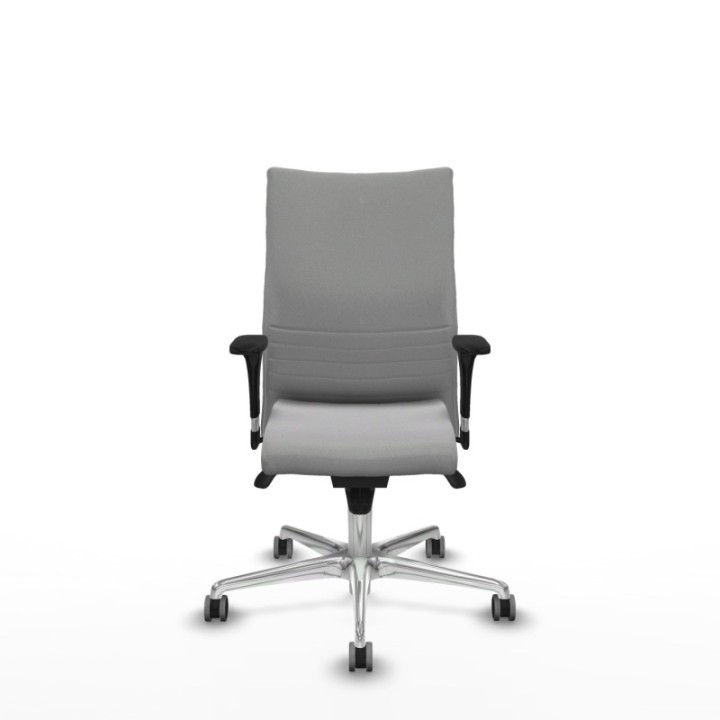 Albacete confidente XL sincro bali gris claro brazos 1D cromados base aluminio ruedas 65mm engomadas