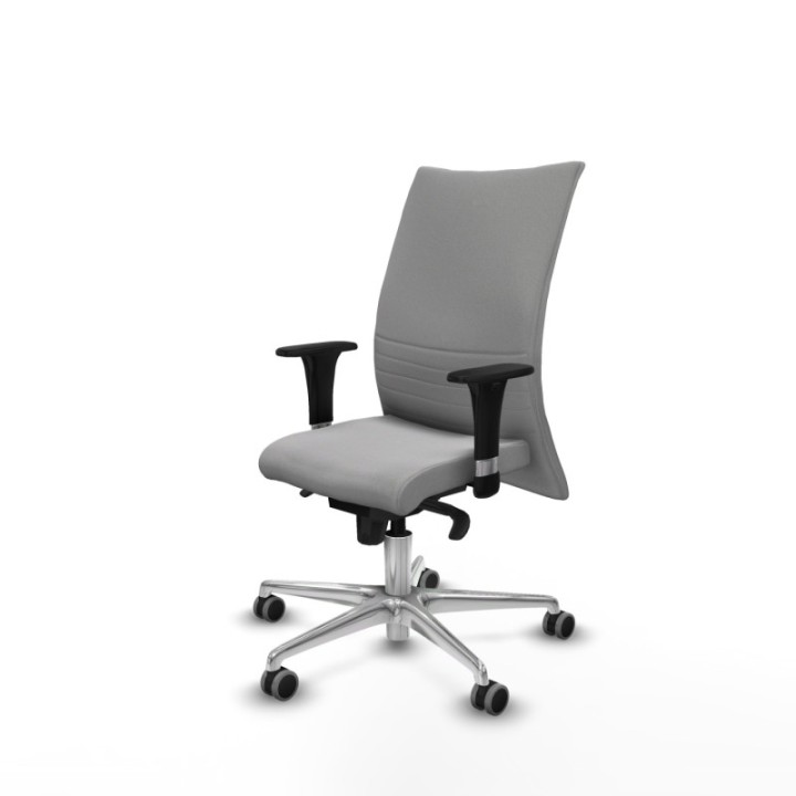 Albacete confidente XL sincro bali gris claro brazos 1D cromados base aluminio ruedas 65mm engomadas