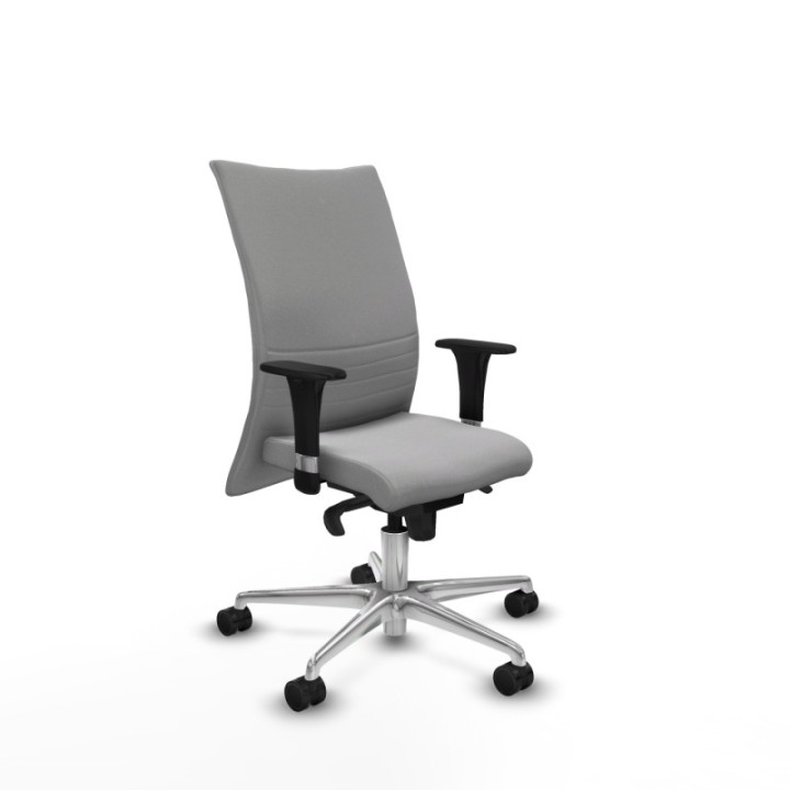 Albacete confidente XL sincro bali gris claro brazos 1D cromados base aluminio ruedas 65 mm nailon