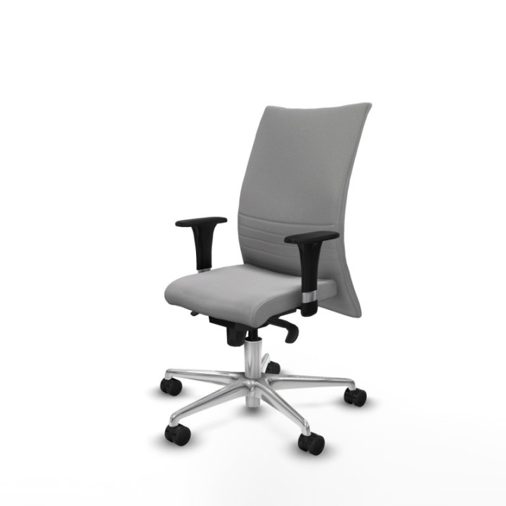 Albacete confidente XL sincro bali gris claro brazos 1D cromados base aluminio ruedas 65 mm nailon