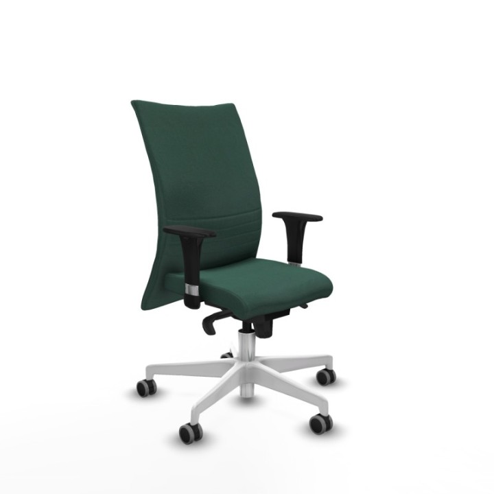 Albacete confidente XL sincro bali verde botella brazos 1D cromados base blanca ruedas 65mm engomadas