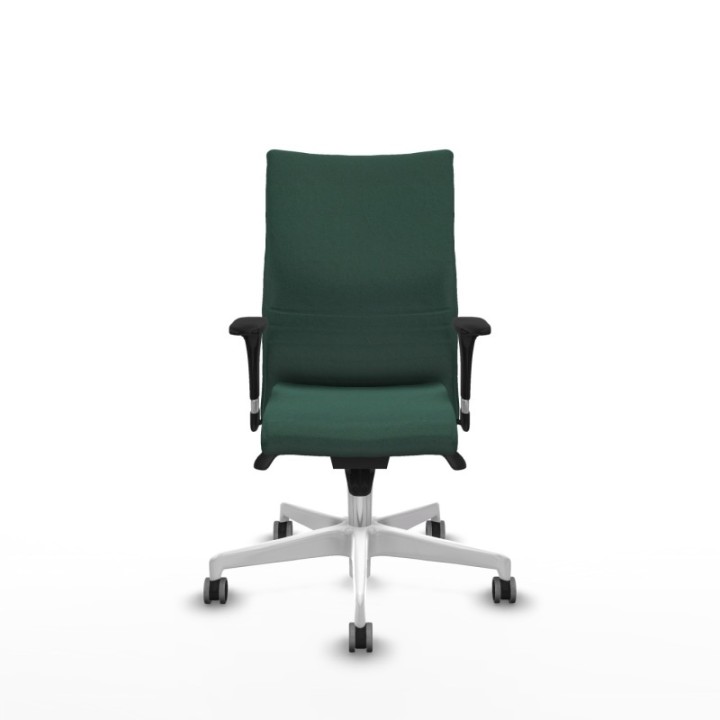 Albacete confidente XL sincro bali verde botella brazos 1D cromados base blanca ruedas 65mm engomadas