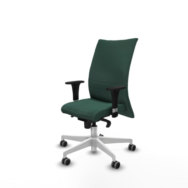 Albacete confidente XL sincro bali verde botella brazos 1D cromados base blanca ruedas 65mm engomadas