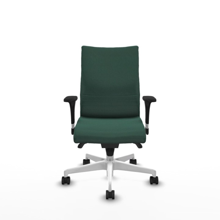 Albacete confidente XL sincro bali verde botella brazos 1D cromados base blanca ruedas 65 mm nailon