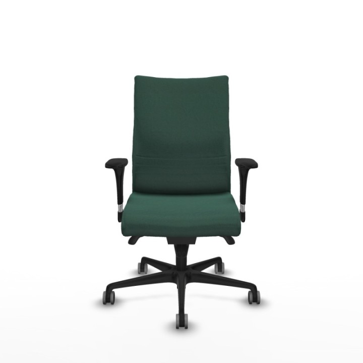 Albacete confidente XL sincro bali verde botella brazos 1D cromados base nailon ruedas 65mm engomadas