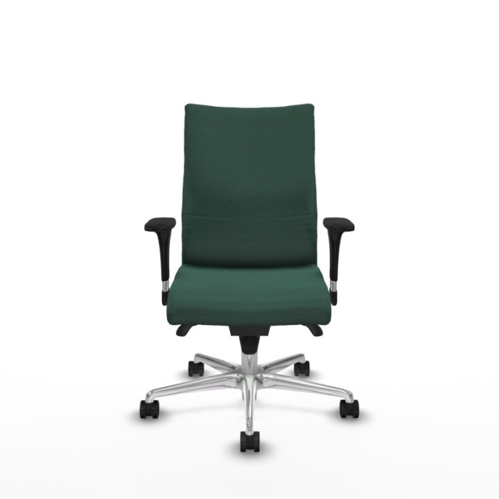 Albacete confidente XL sincro bali verde botella brazos 1D cromados base aluminio ruedas 65 mm nailon