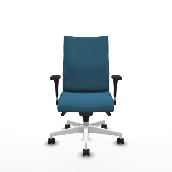 Albacete confidente XL sincro bali verde petroleo brazos 1D cromados base blanca ruedas 65 mm nailon