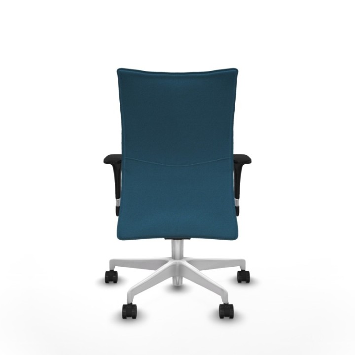 Albacete confidente XL sincro bali verde petroleo brazos 1D cromados base blanca ruedas 65 mm nailon