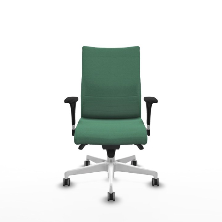 Albacete confidente XL sincro bali verde esmeralda brazos 1D cromados base blanca ruedas 65mm engomadas