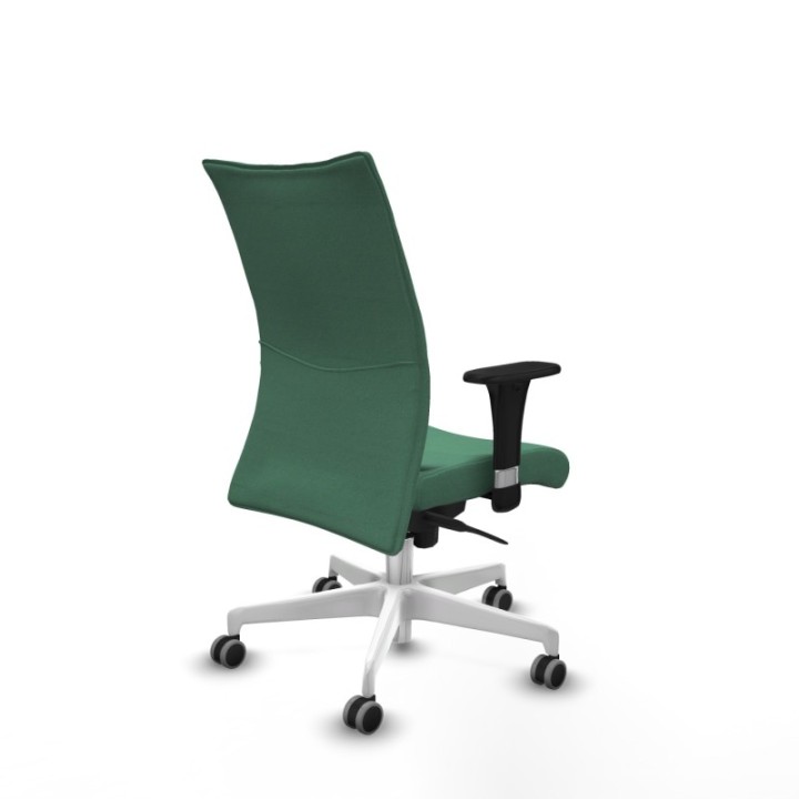 Albacete confidente XL sincro bali verde esmeralda brazos 1D cromados base blanca ruedas 65mm engomadas