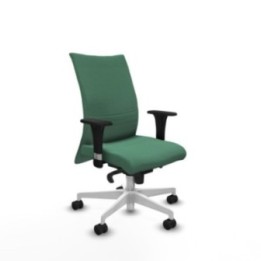 Albacete confidente XL sincro bali verde esmeralda brazos 1D cromados base blanca ruedas 65 mm nailon