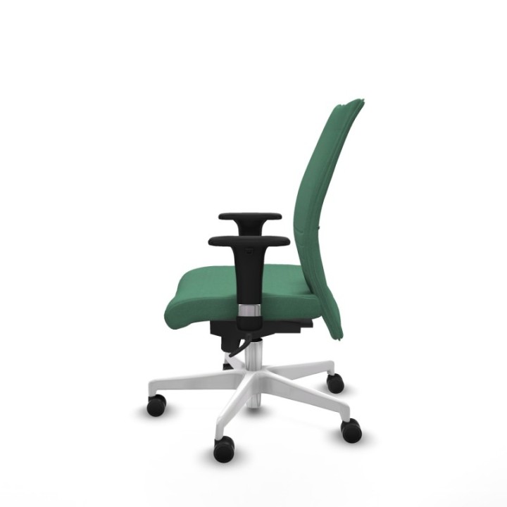 Albacete confidente XL sincro bali verde esmeralda brazos 1D cromados base blanca ruedas 65 mm nailon