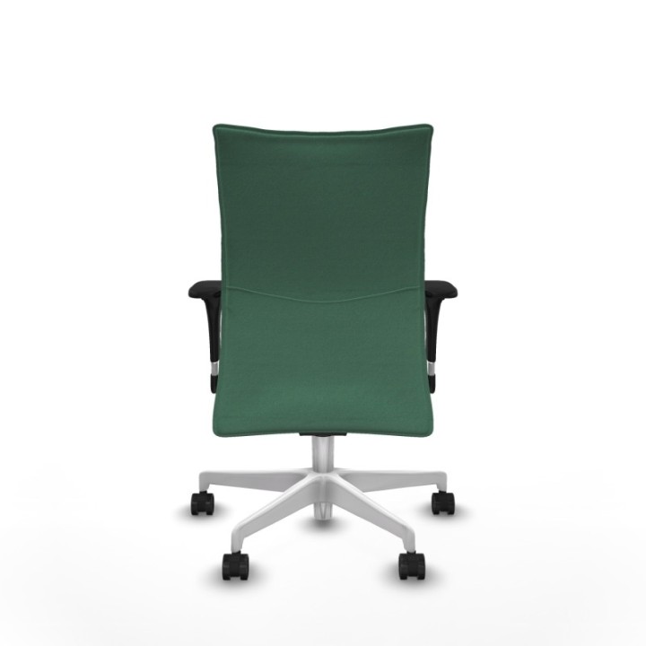 Albacete confidente XL sincro bali verde esmeralda brazos 1D cromados base blanca ruedas 65 mm nailon