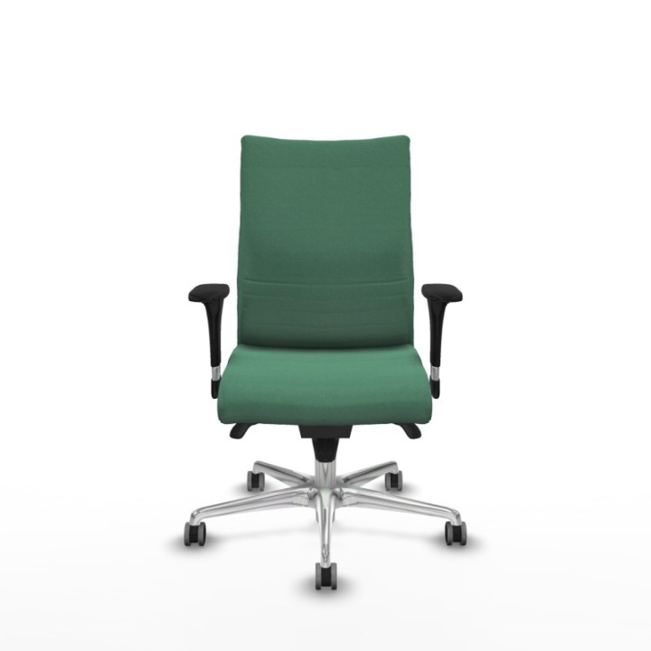 Albacete confidente XL sincro bali verde esmeralda brazos 1D cromados base aluminio ruedas 65mm engomadas