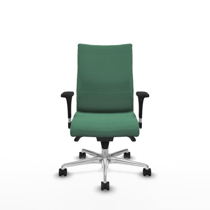 Albacete confidente XL sincro bali verde esmeralda brazos 1D cromados base aluminio ruedas 65 mm nailon