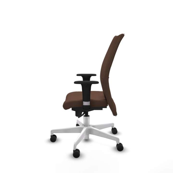 Albacete confidente XL sincro bali marrón oscuro brazos 1D cromados base blanca ruedas 65 mm nailon