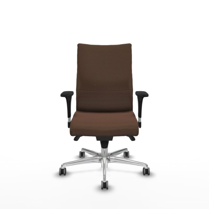 Albacete confidente XL sincro bali marrón oscuro brazos 1D cromados base aluminio ruedas 65mm engomadas