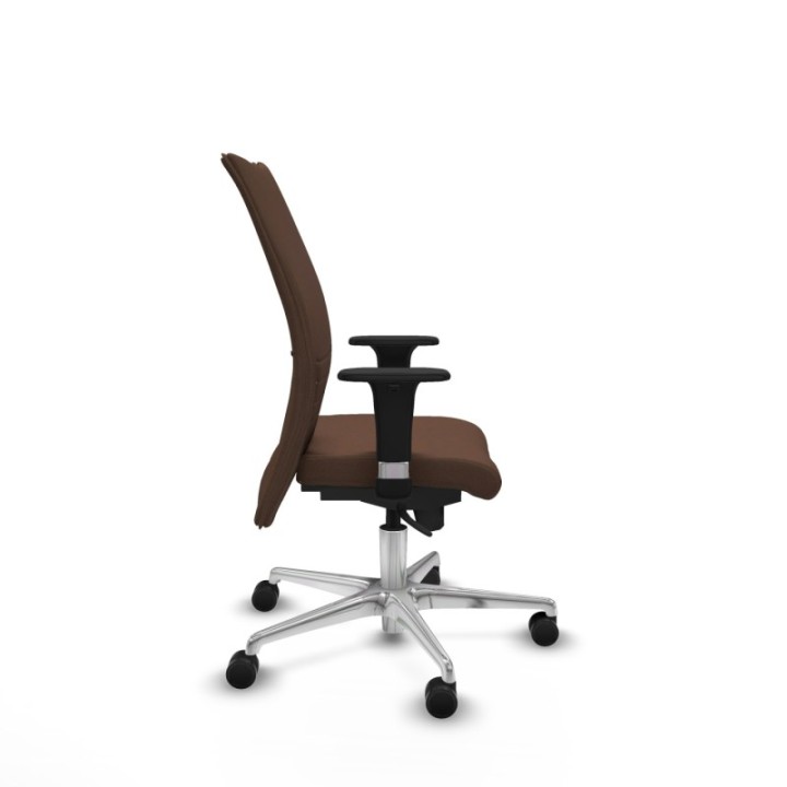 Albacete confidente XL sincro bali marrón oscuro brazos 1D cromados base aluminio ruedas 65 mm nailon