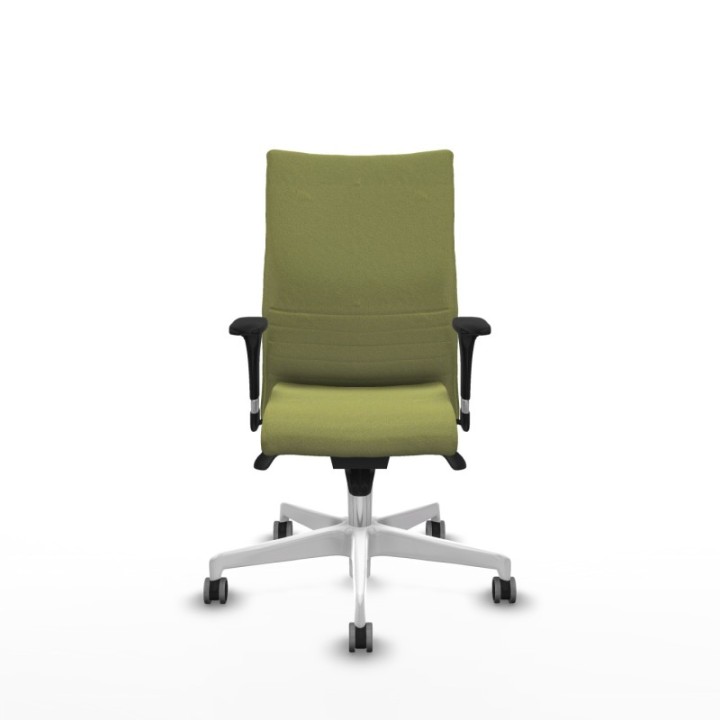 Albacete confidente XL sincro bali verde oliva brazos 1D cromados base blanca ruedas 65mm engomadas