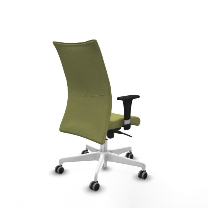 Albacete confidente XL sincro bali verde oliva brazos 1D cromados base blanca ruedas 65mm engomadas