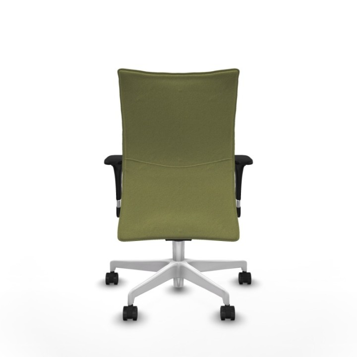 Albacete confidente XL sincro bali verde oliva brazos 1D cromados base blanca ruedas 65 mm nailon