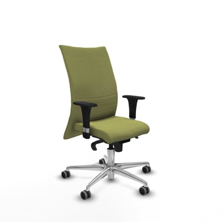 Albacete confidente XL sincro bali verde oliva brazos 1D cromados base aluminio ruedas 65mm engomadas