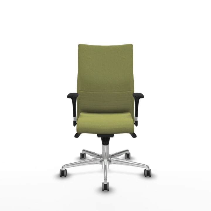 Albacete confidente XL sincro bali verde oliva brazos 1D cromados base aluminio ruedas 65mm engomadas