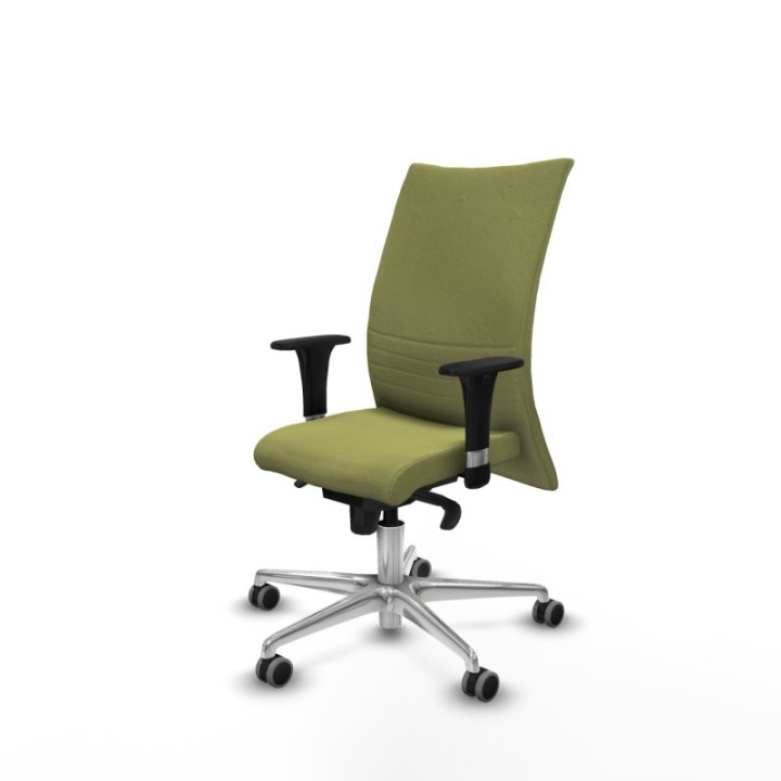 Albacete confidente XL sincro bali verde oliva brazos 1D cromados base aluminio ruedas 65mm engomadas